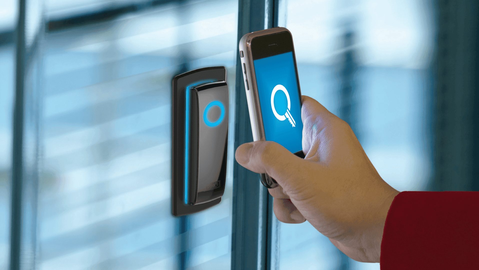 Cloud-based access control management software on a wall-mounted panel